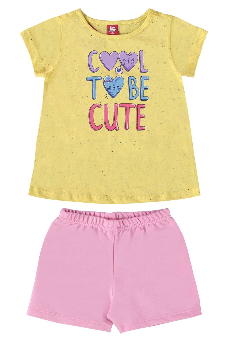 Conjunto-Cool-To-Be-Cute-para-Bebe-Menina--Amarelo--Bee-Loop