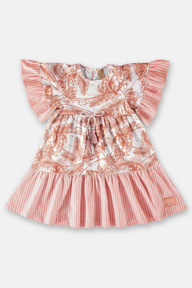 Vestido-Infantil-em-Tecido-Voil--Laranja--Up-Baby