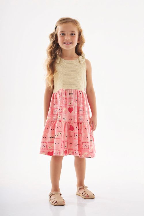 Vestido Infantil em Tricot (Rosa) Up Baby