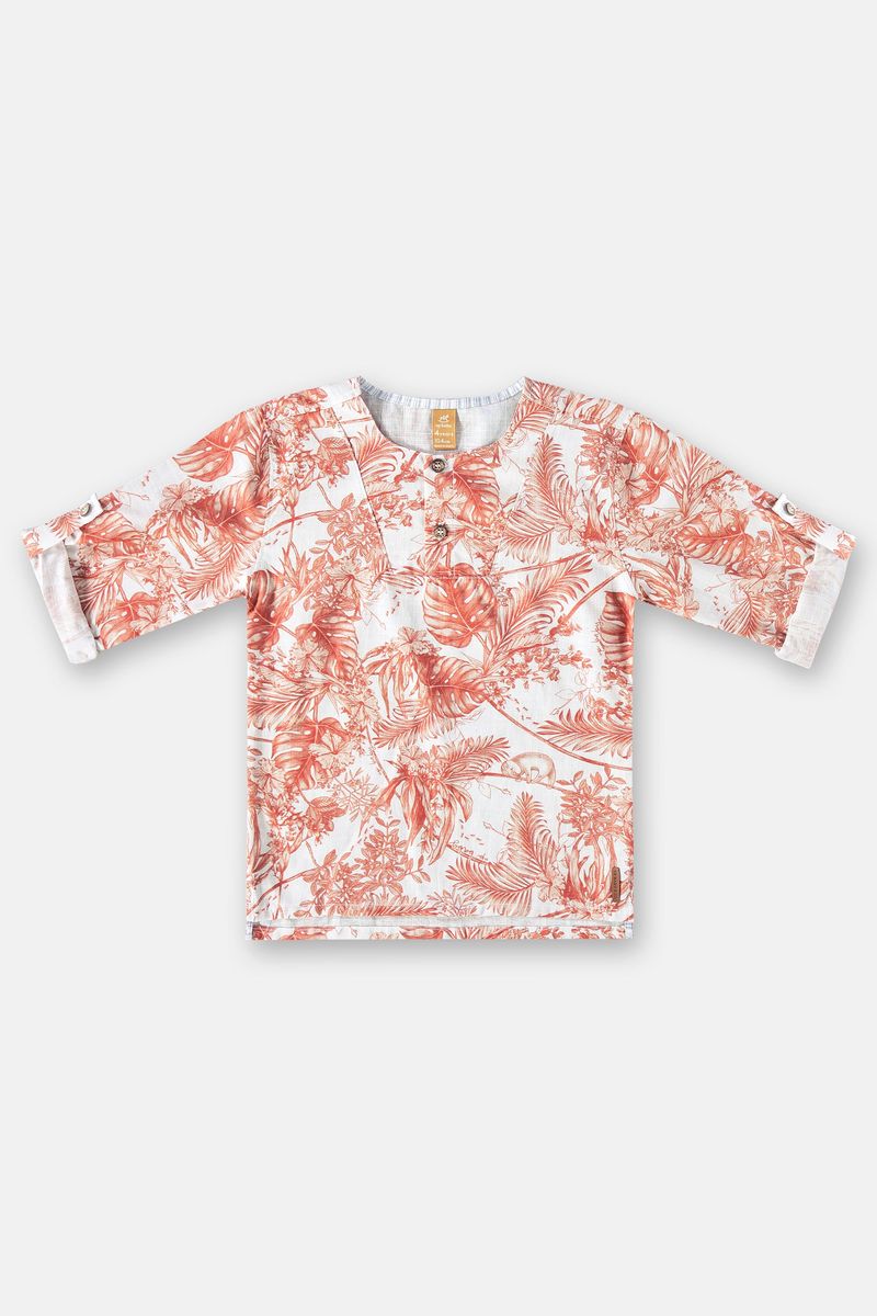 Conjunto-Floral-Sketch-Infantil-para-Meninos--Laranja--Up-Baby-