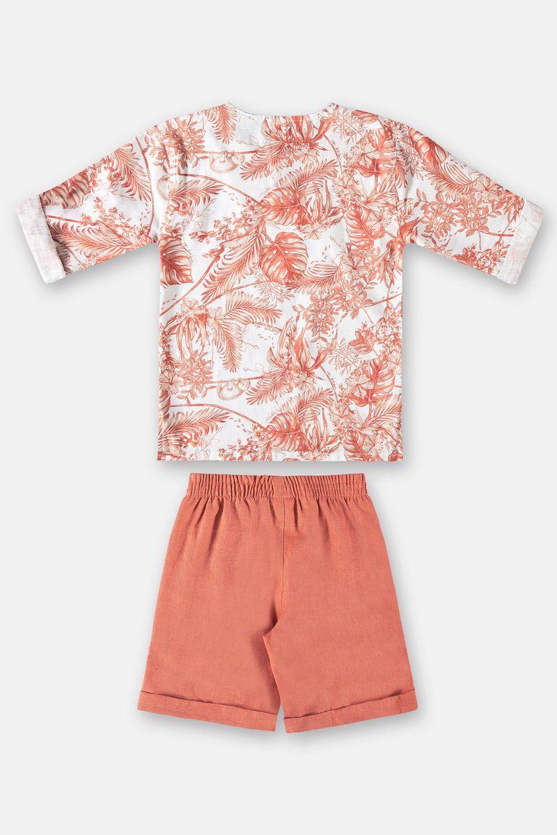 Conjunto-Floral-Sketch-Infantil-para-Meninos--Laranja--Up-Baby-