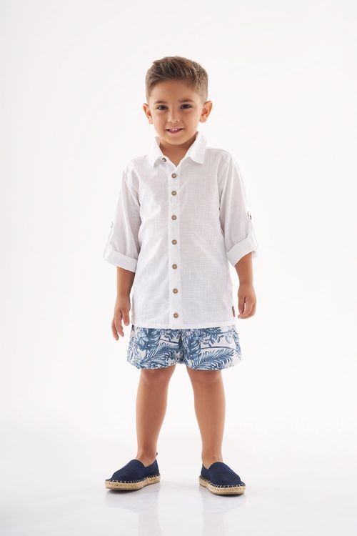 Conjunto Infantil com Camisa e Short (Branco) Up Baby