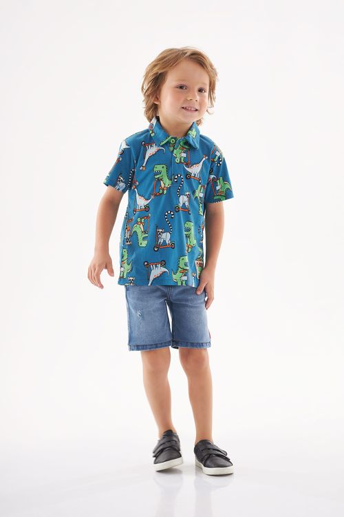 Polo Jungle Adventure Infantil (Azul) Up Baby