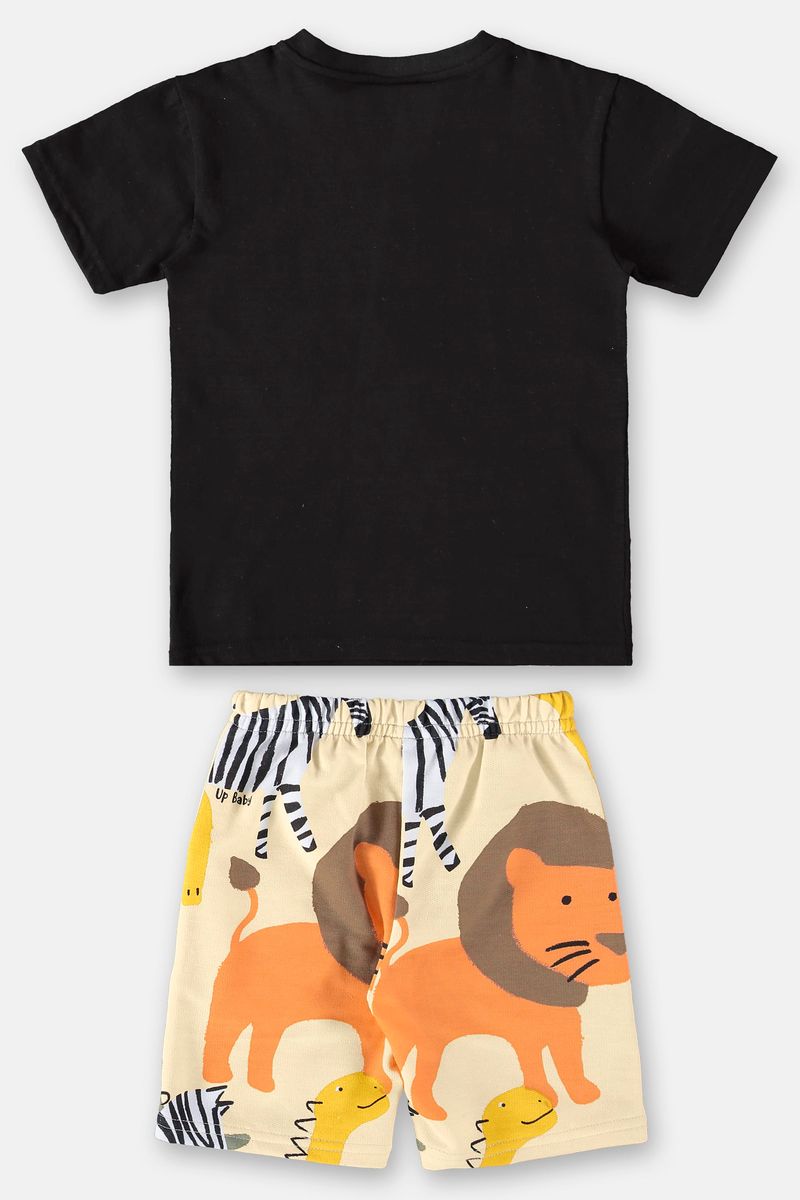 Conjunto-com-Camiseta-e-Bermuda-Cool-Safari--Preto--Up-Baby