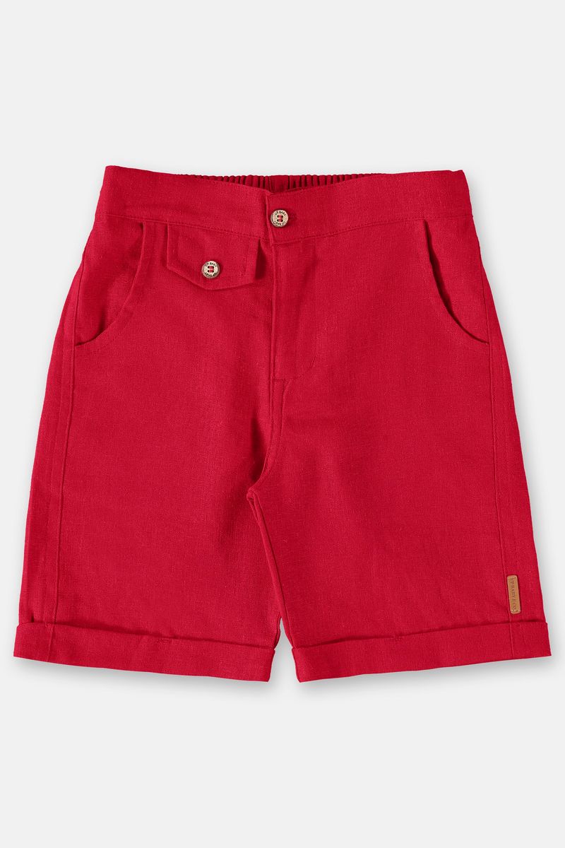 Bermuda-Infantil-em-Linho-para-Menino--Vermelho--Up-Baby-