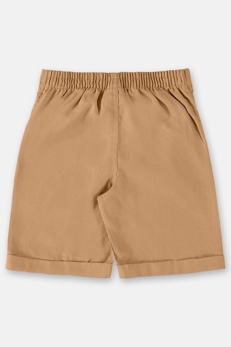 Bermuda-Infantil-em-Linho-para-Menino--Marrom--Up-Baby