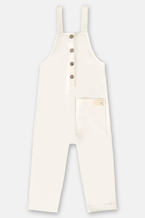 Jardineira Nature Infantil Unissex (Off White) Up Baby