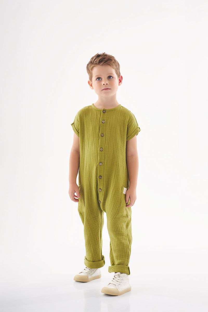 Macacao-Sem-Manga-Infantil-para-Menino--Verde--Up-Baby-