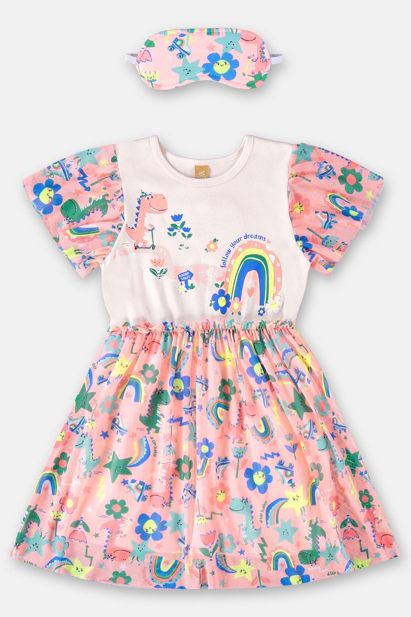 Pijama-Infantil-Sweet-Apple-para-Menina--Rosa--Up-Baby