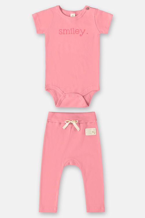 Conjunto Nature com Body e Calça Unissex (Rosa) Up Baby