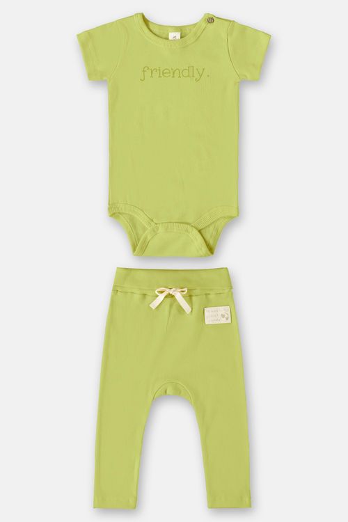 Conjunto Nature com Body e Calça Unissex (Verde) Up Baby