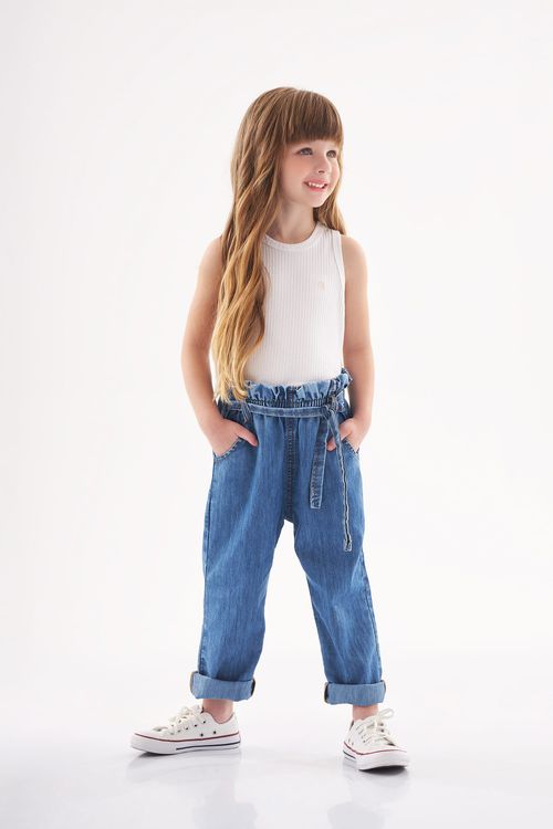 Calça Infantil Clochard em Jeans (Azul Marinho) Up Baby