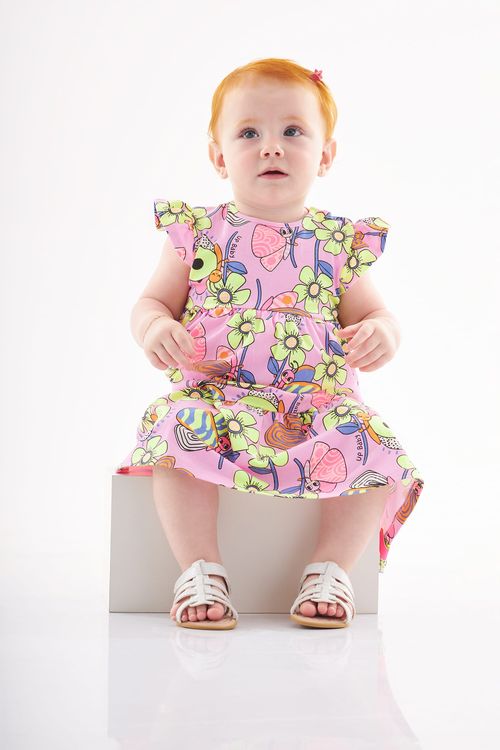 Vestido Estampado para Bebê (Rosa) Up Baby