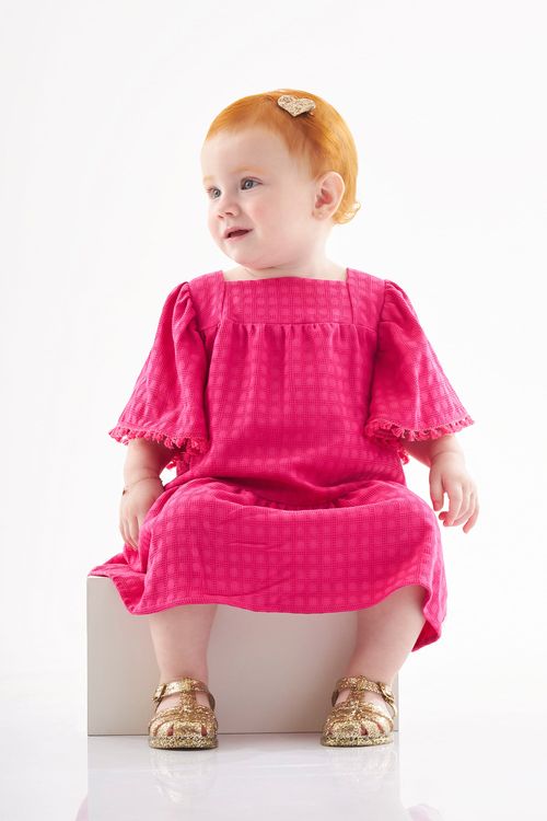 Vestido em Viscose Bebê (Rosa) Up Baby