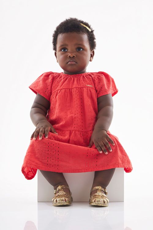 Vestido em Laise para Bebê (Vermelho) Up Baby