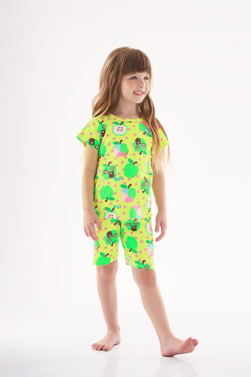 Pijama Curto Infantil Menina (Verde) Up Baby