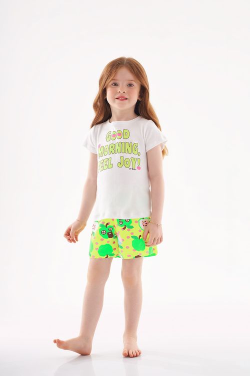 Pijama Blusa e Short Menina (Branco) Up Baby