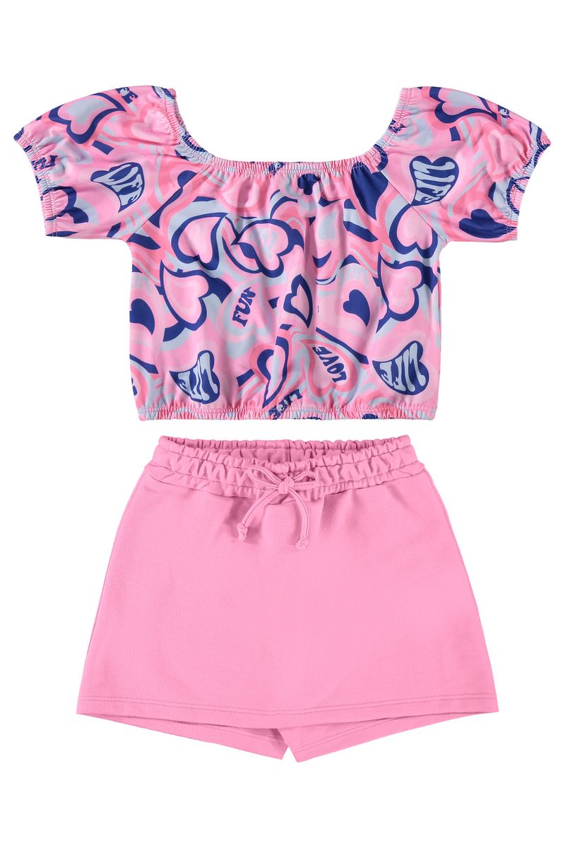 Conjunto-Cropped-e-Short-Saia-Infantil--Rosa--Guloseima