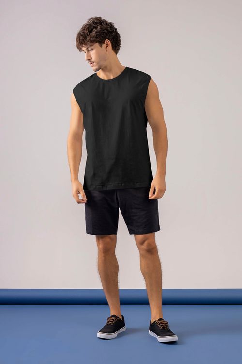 Camiseta Regata Masculina (Preto) Just Basic