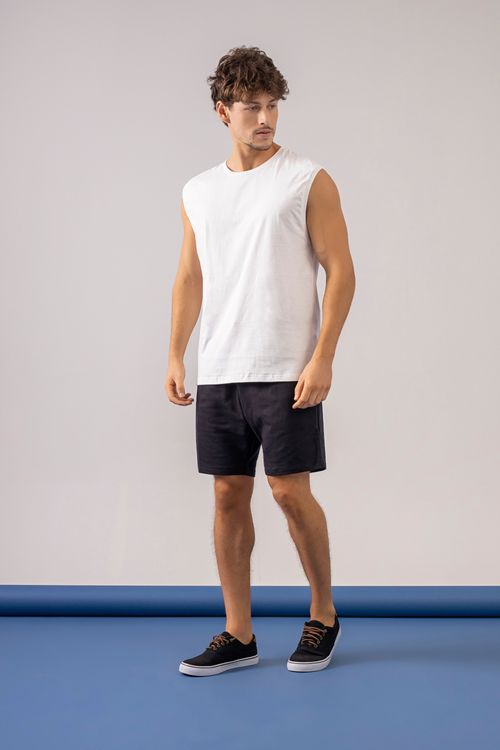 Camiseta Regata Masculina (Branco) Just Basic