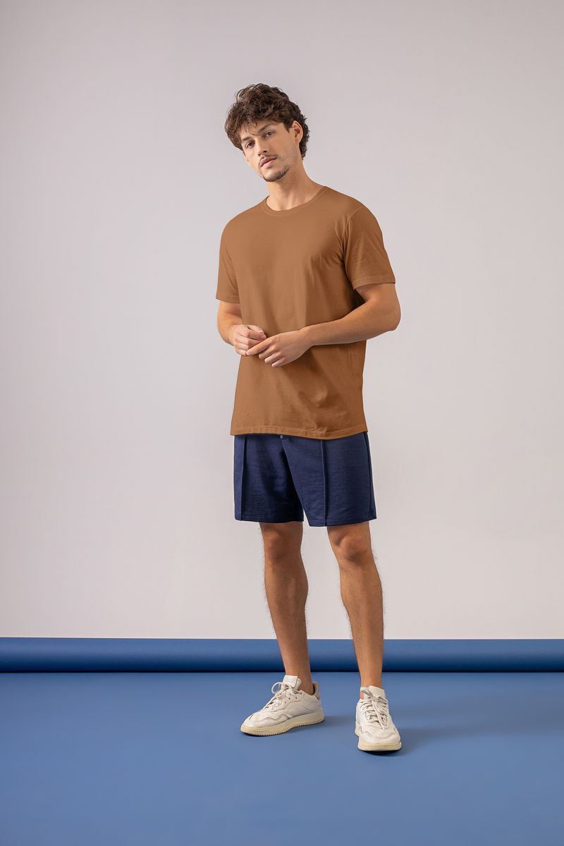 Camiseta-Manga-Curta-Masculina--Marrom--Just-Basic