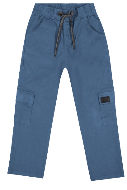 Calça Infantil em Sarja com Elastano (Azul) Quimby