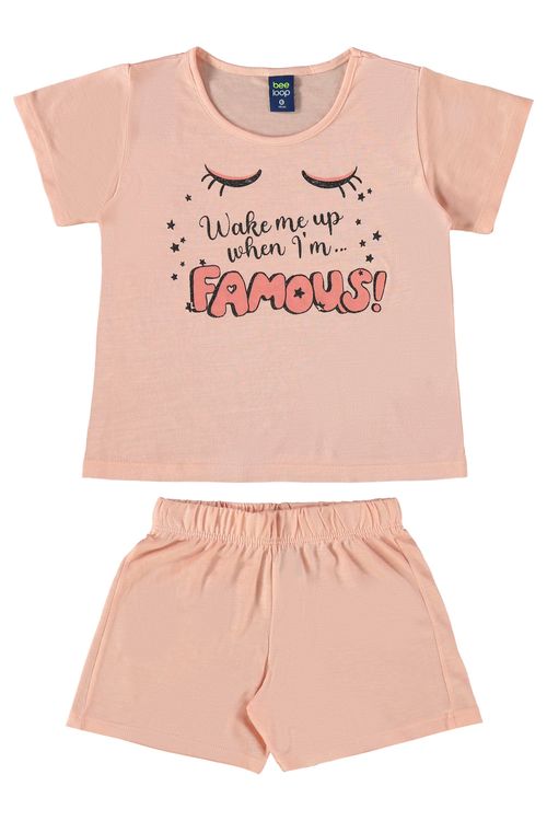 Pijama Famous Infantil para Menina (Rosa) Bee Loop