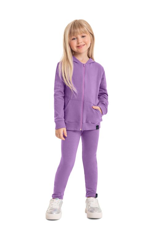 Calça Legging em Molecotton Infantil Menina (Roxo) Quimby