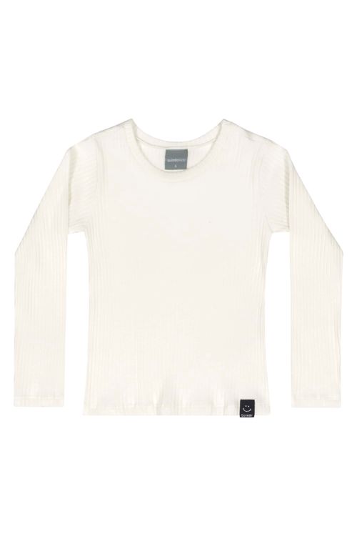 Blusa de Manga Longa Infantil Menina (Off White) Quimby