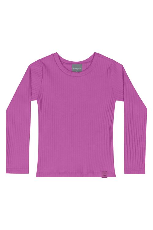 Blusa de Manga Longa Infantil Menina (Roxo) Quimby