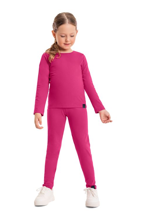 Blusa em Cotton Infantil Menina (Rosa) Quimby