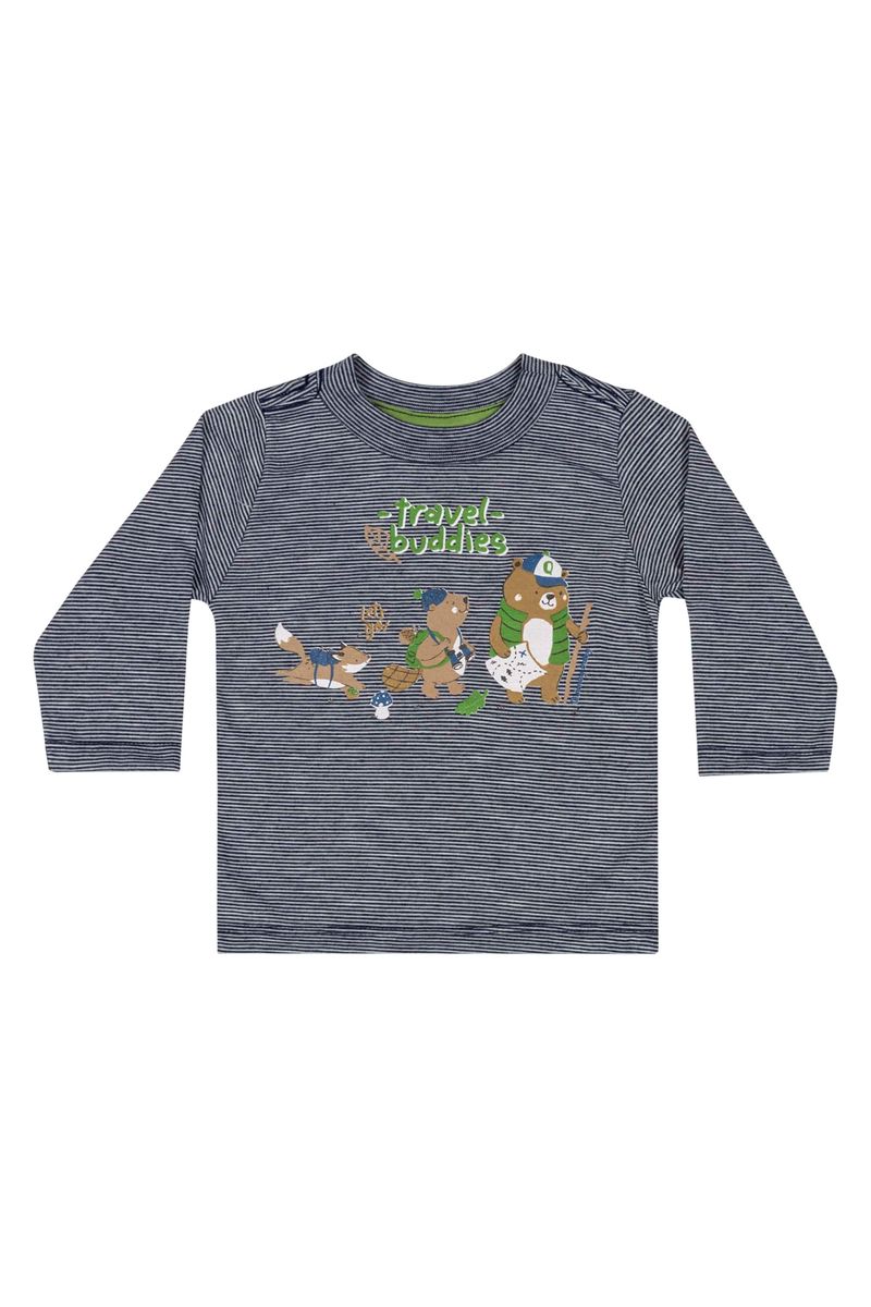Camiseta-em-Meia-Malha-para-Bebe-Menino--Azul-Marinho--Quimby