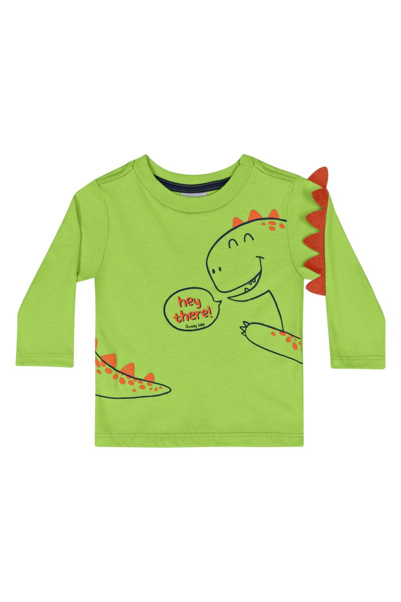 Camiseta-em-Meia-Malha-para-Bebe-Menino--Verde--Quimby