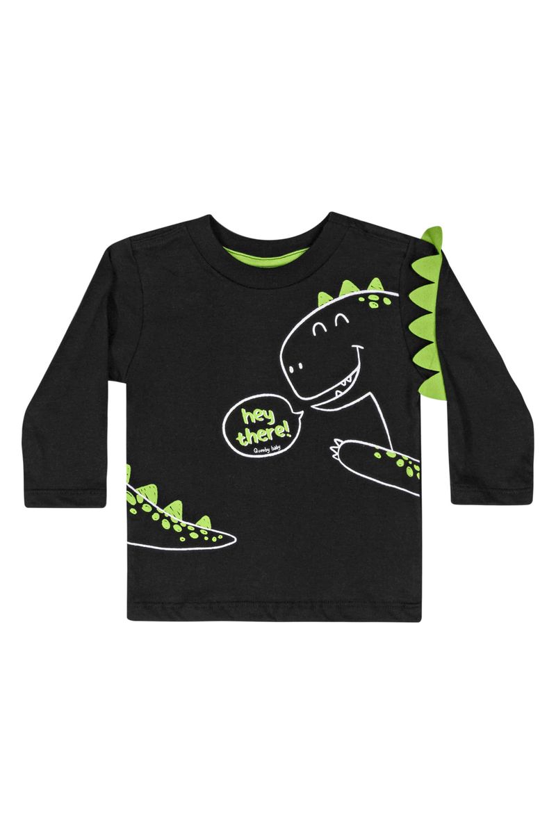 Camiseta-em-Meia-Malha-para-Bebe-Menino--Preto--Quimby