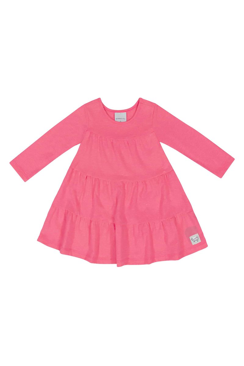 Vestido-Manga-Longa-para-Bebe--Rosa-Pink--Quimby