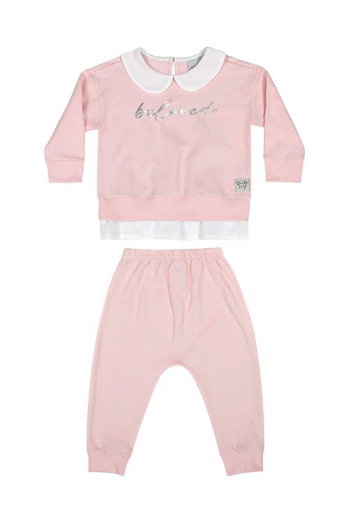 Conjunto Blusão e Calça para Bebê Menina (Rosa) Quimby