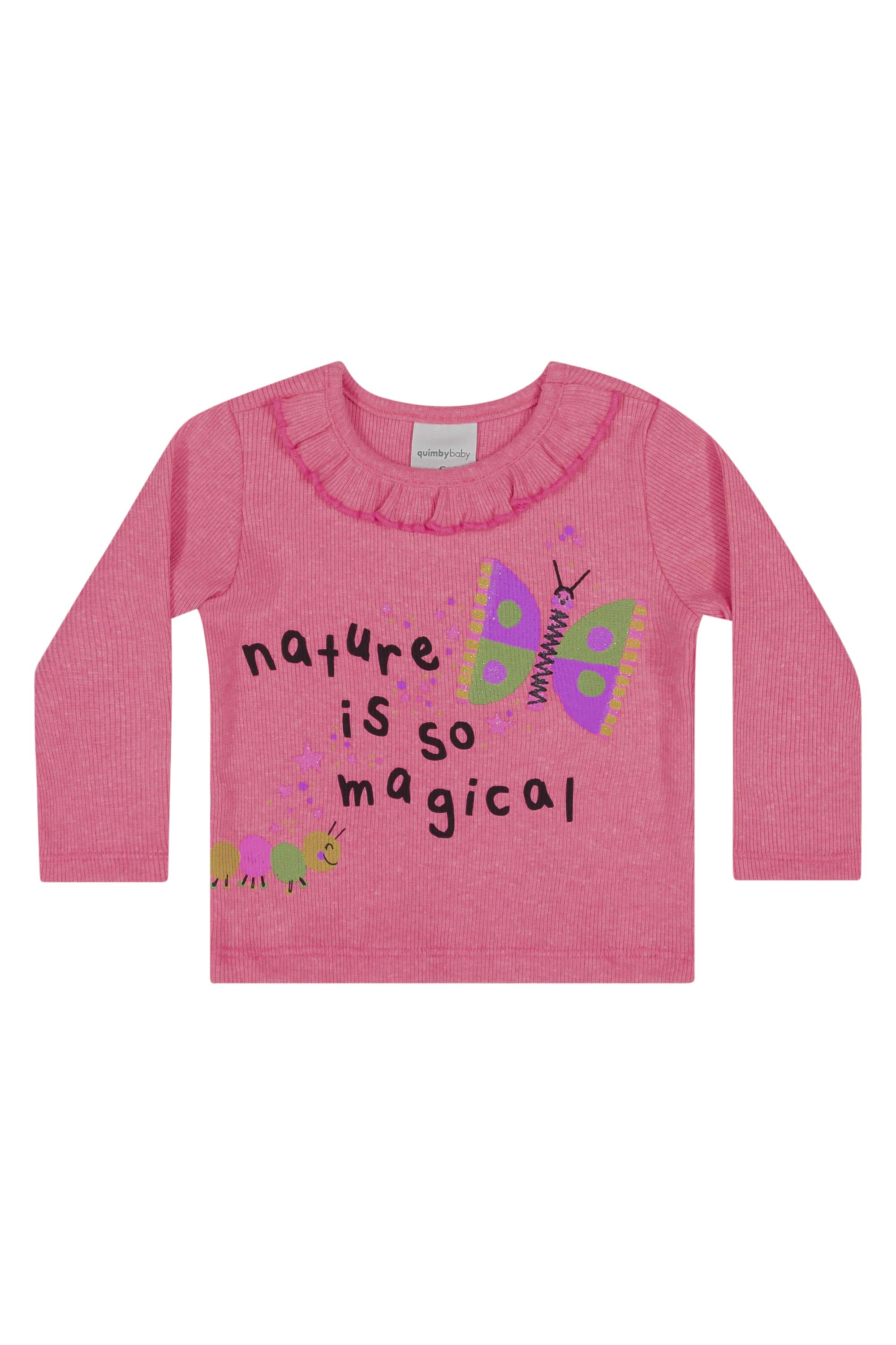 Blusa Ribana para Bebê Menina (Rosa Pink) Quimby