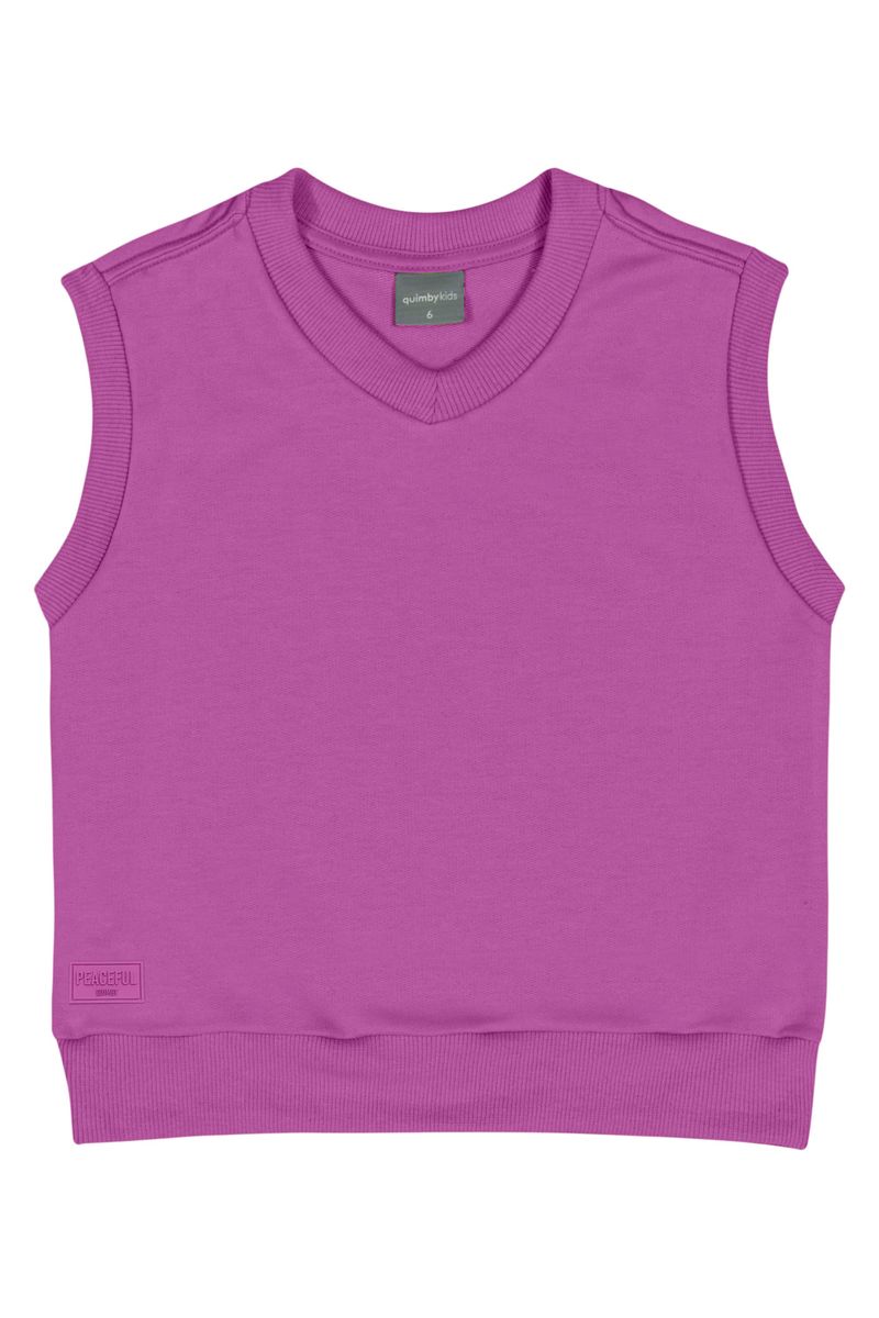 Colete-Basico-Infantil-Unissex-em-Moletom--Roxo--Quimby