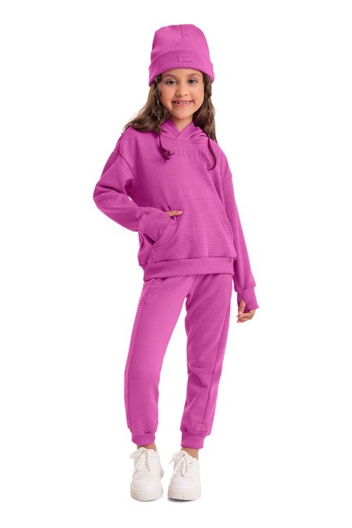 Calça Básica Infantil Unissex em Moletom (Roxo) Quimby