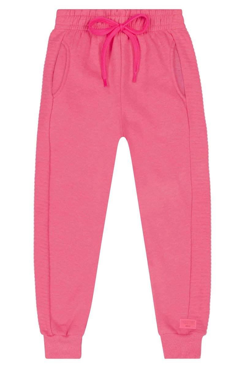 Calca-Basica-Infantil-Unissex-em-Moletom--Rosa-Pink--Quimby