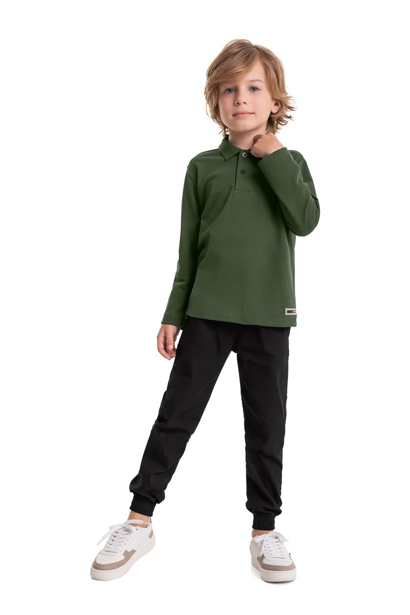 Polo-em-Piquet-Infantil-Menino--Verde-Escuro--Quimby