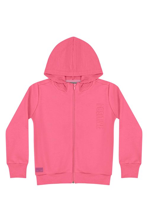 Jaqueta em Moletom Infantil Unissex (Rosa Pink) Quimby