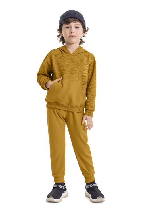 Conjunto Blusão e Calça Infantil Menino (Marrom) Quimby