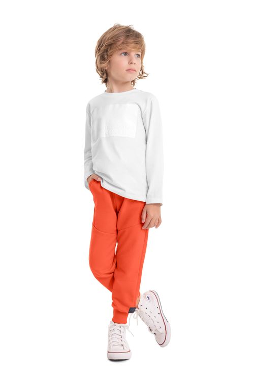 Camiseta em Meia Malha Infantil Menino (Branco) Quimby