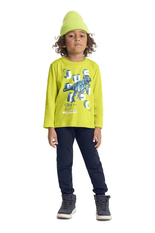 Camiseta em Meia Malha Infantil Menino (Verde) Quimby