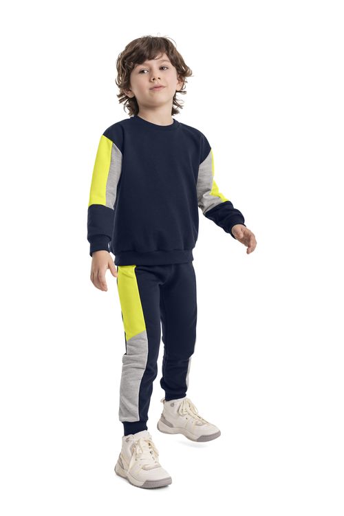 Conjunto Blusão e Calça Infantil Menino (Azul Escuro) Quimby