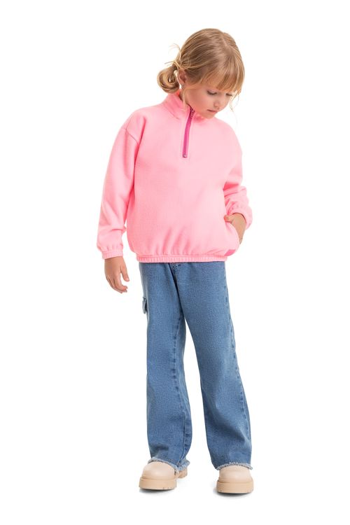 Blusão Anorak Infantil para Menina (Rosa) Quimby