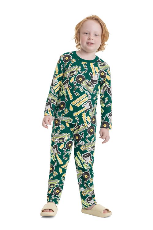 Pijama Camiseta e Calça Infantil Menino (Verde) Quimby