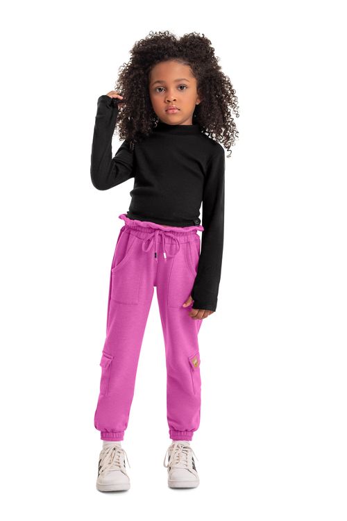 Calça Jogger Cargo Infantil Menina (Roxo) Quimby