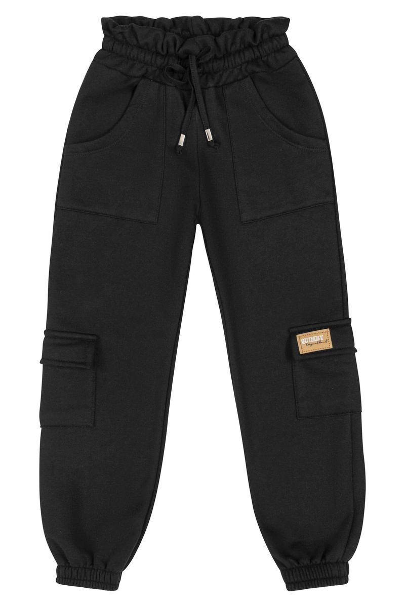 Calca-Jogger-Cargo-Infantil-Menina--Preto--Quimby